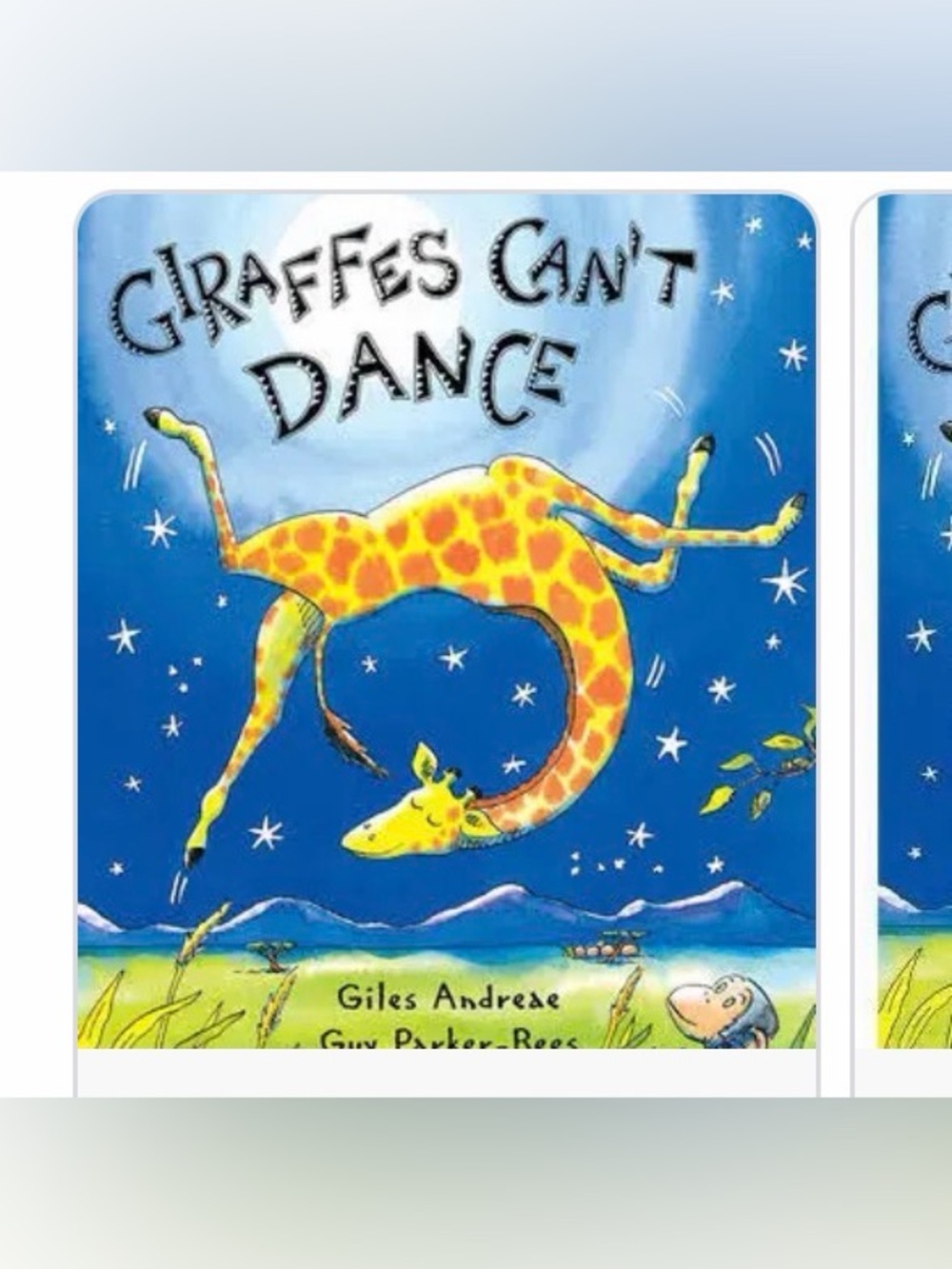 Giraffes Can't Dance Children's Picture Book - Bright Blue & Yellow Cover